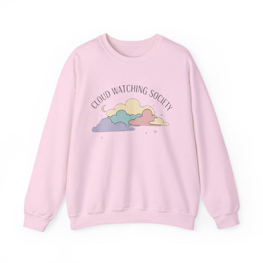 Cloud Watching Society Sweatshirt — Cozy Retro Pastel Crewneck alternate view 2