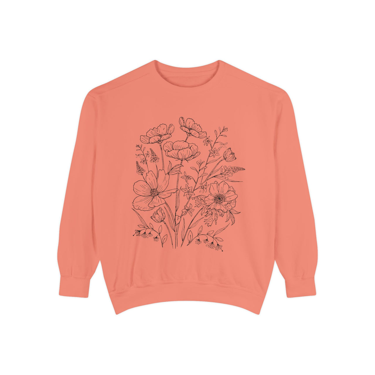 Wildflowers Outline Garment-Dyed Sweatshirt alternate view 5