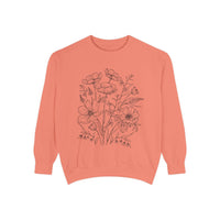Wildflowers Outline Garment-Dyed Sweatshirt alternate view 5