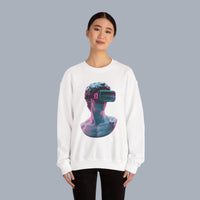 Retro Vaporwave Statue Crewneck Sweatshirt – VR Bust Graphic alternate view 8