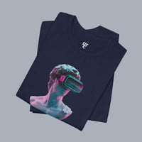Retro Vaporwave Statue VR T‑Shirt — Neon Aesthetic Gaming Tee alternate view 16