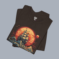 Sailing Sunset Tee — Vintage Ship Graphic T-Shirt