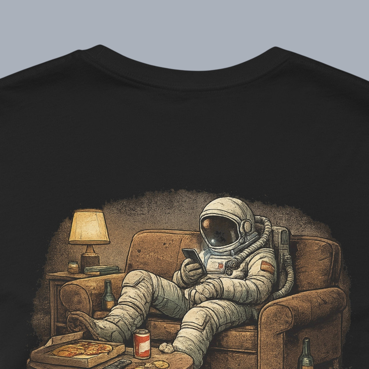 Not Built For This Timeline T‑Shirt — Astronaut Relaxing Graphic Tee alternate view 8