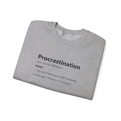 Procrastination Definition Sweatshirt — Funny Minimalist Crewneck for Students & Remote Workers alternate view 11
