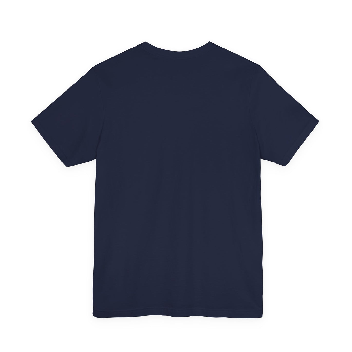Back view of a navy t-shirt