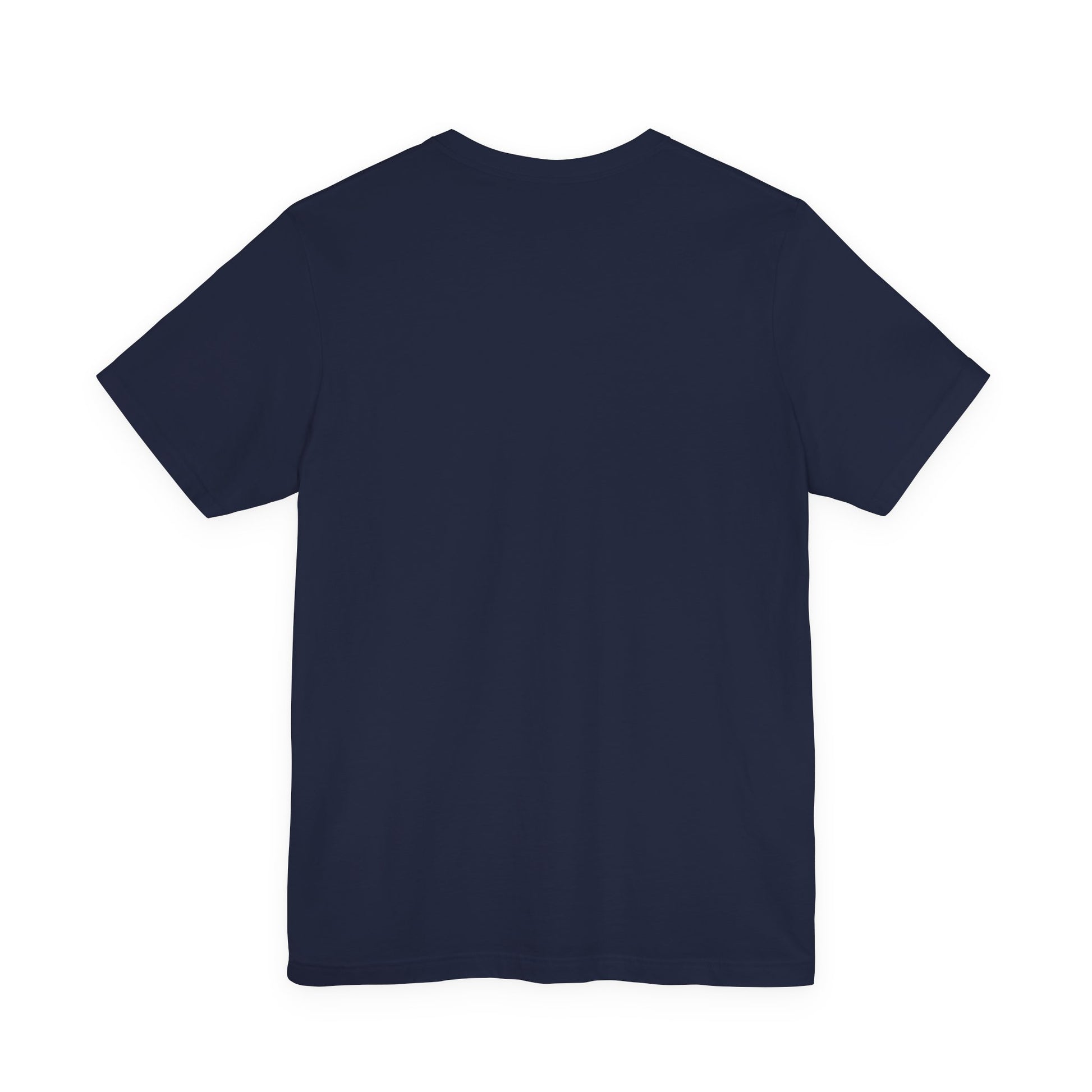 Back view of a navy t-shirt