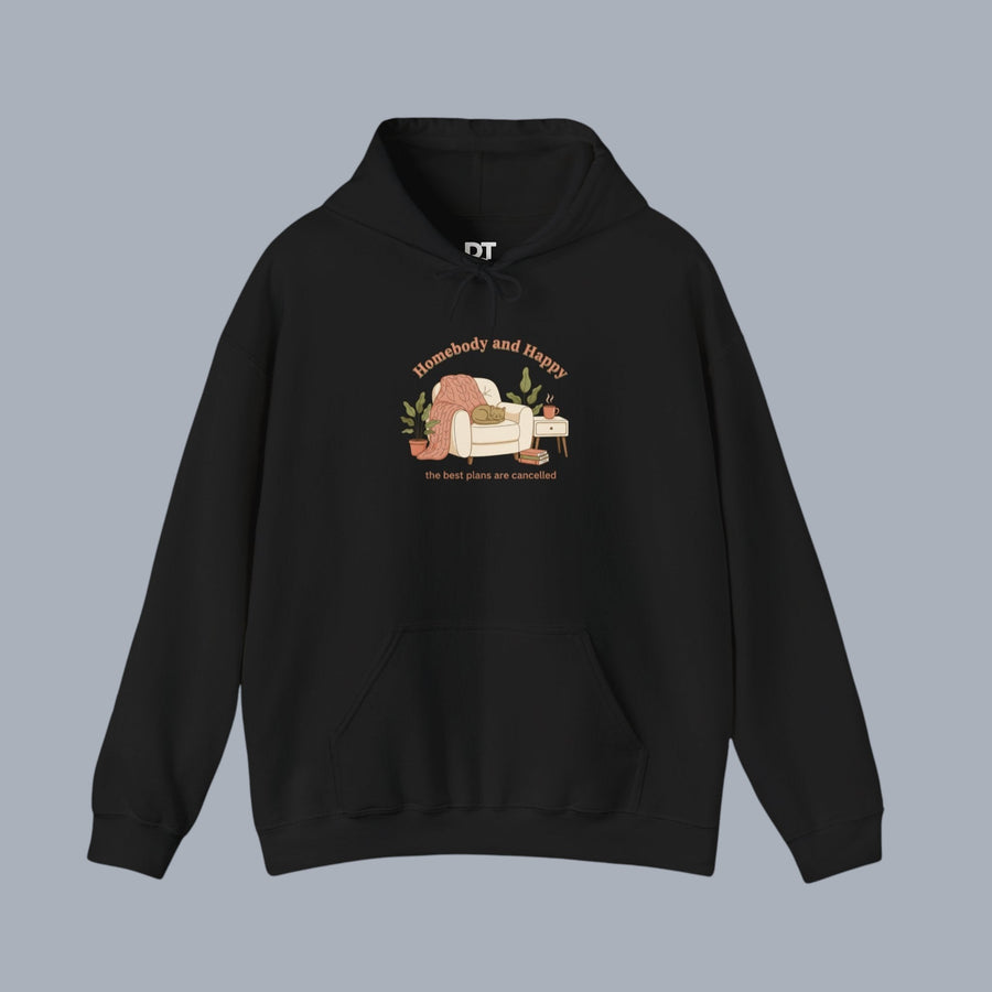 Cozy Reading Hoodie — "Beachside and Happy" Retro Reading Nook Sweatshirt