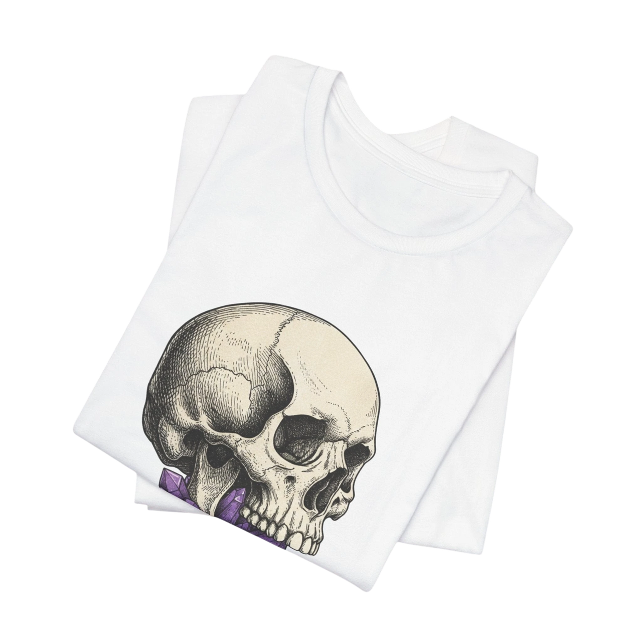 Skull with Purple Crystals Tee — Gothic Skull Crystal T‑Shirt alternate view 5