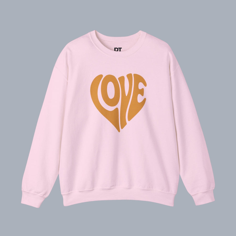 Crewneck Sweatshirt — Retro Heart "LOVE" Graphic Pullover
