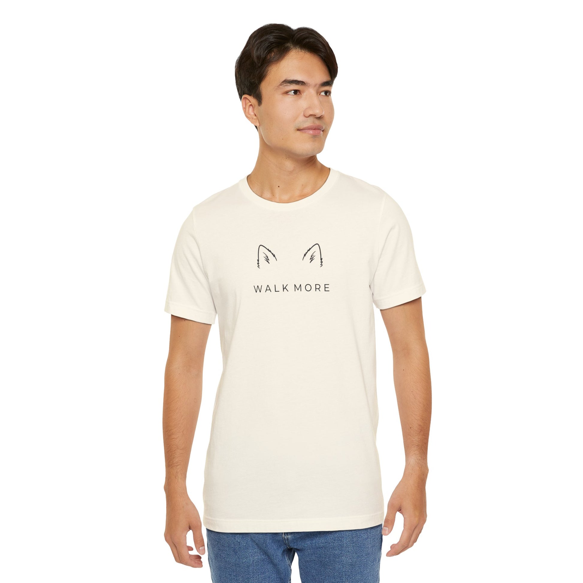 T-Shirt — 'Walk More' Minimal Dog Ears Graphic Tee
