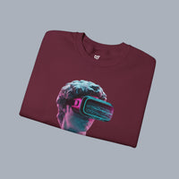 Retro Vaporwave Statue Crewneck Sweatshirt – VR Bust Graphic alternate view 19