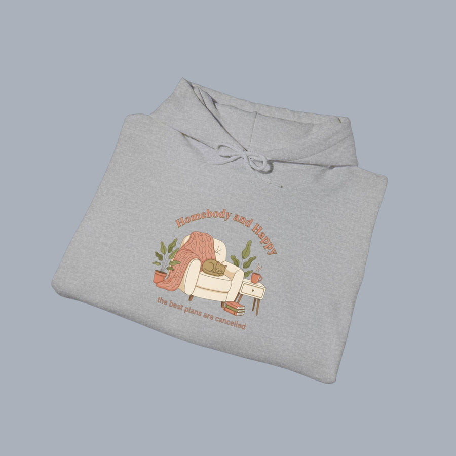 Cozy Reading Hoodie — "Beachside and Happy" Retro Reading Nook Sweatshirt