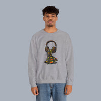 Music Lover Sweatshirt — Melting Headphones Vinyl DJ Crewneck