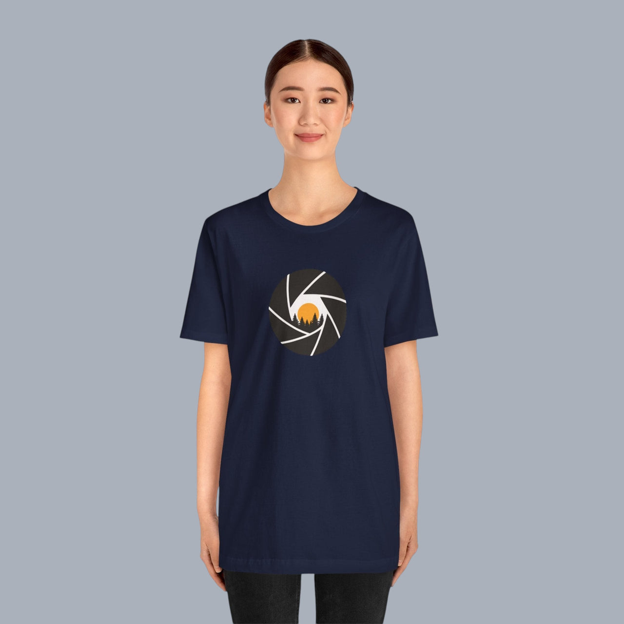 Camera Aperture Mountain T-Shirt — Photography & Outdoor Adventure Tee alternate view 22