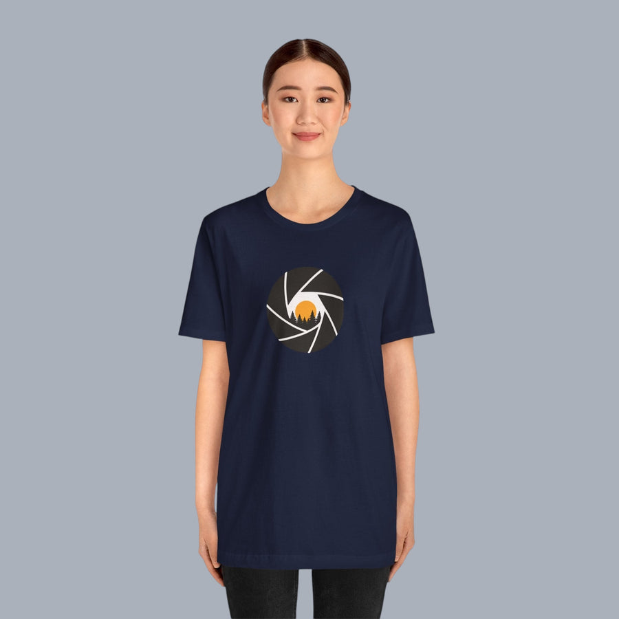 Camera Aperture Mountain T-Shirt — Photography & Outdoor Adventure Tee alternate view 22