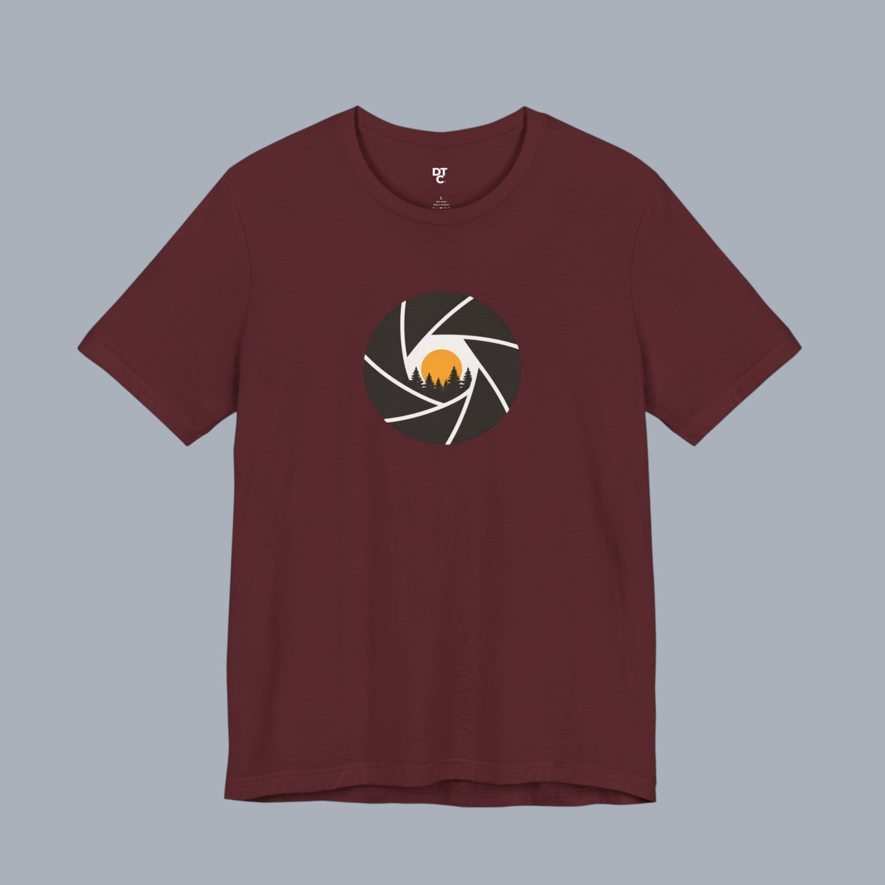 Camera Aperture Mountain T-Shirt — Photography & Outdoor Adventure Tee alternate view 6
