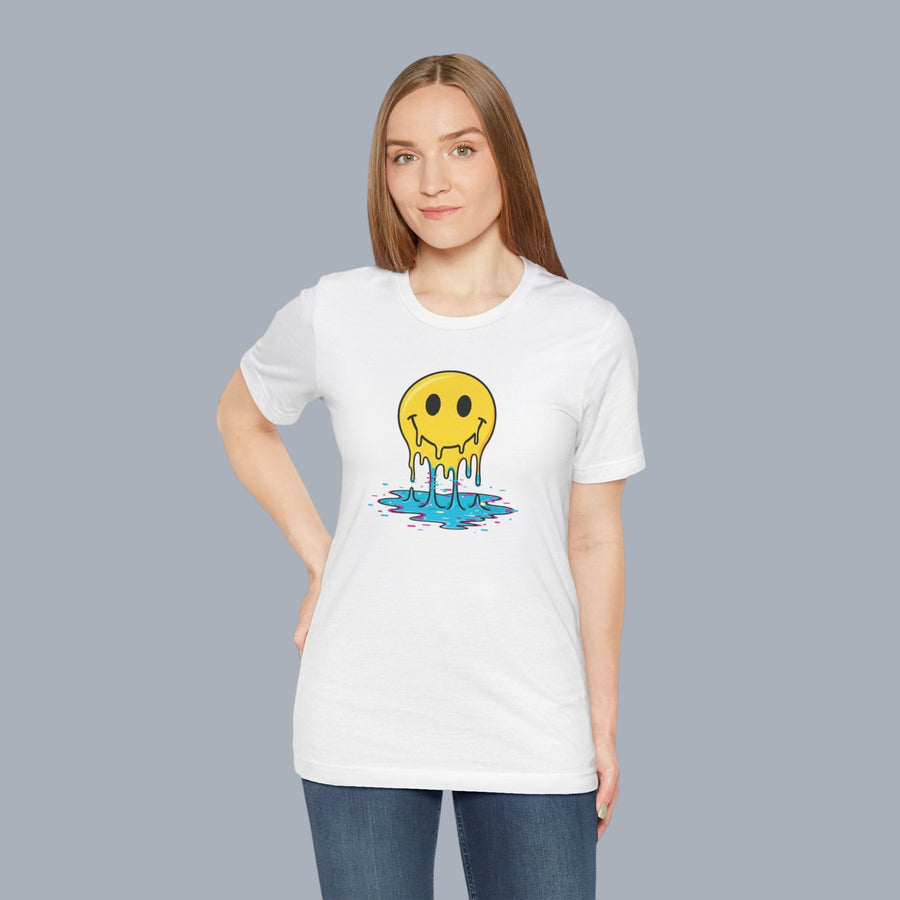 Melting Smile T-Shirt — Drip Smiley Graphic Tee