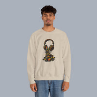 Music Lover Sweatshirt — Melting Headphones Vinyl DJ Crewneck