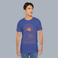 Keep It Simple Sunset Tee — Minimal Camper Van Graphic T-Shirt