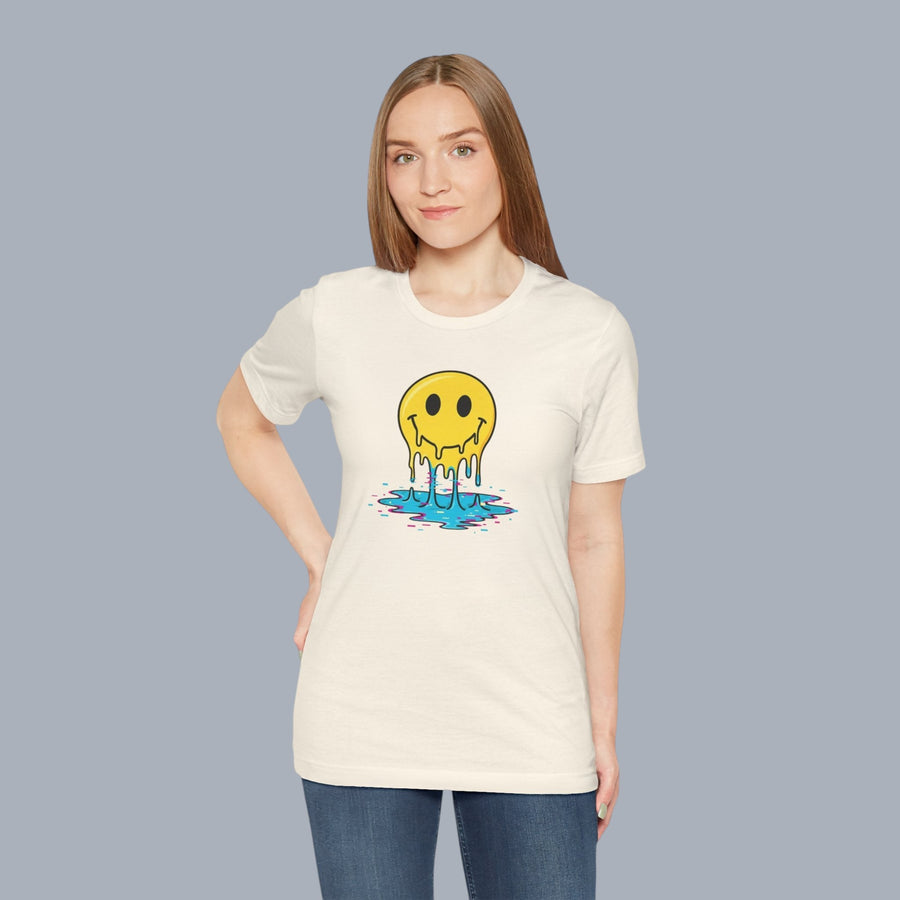 Melting Smile T-Shirt — Drip Smiley Graphic Tee