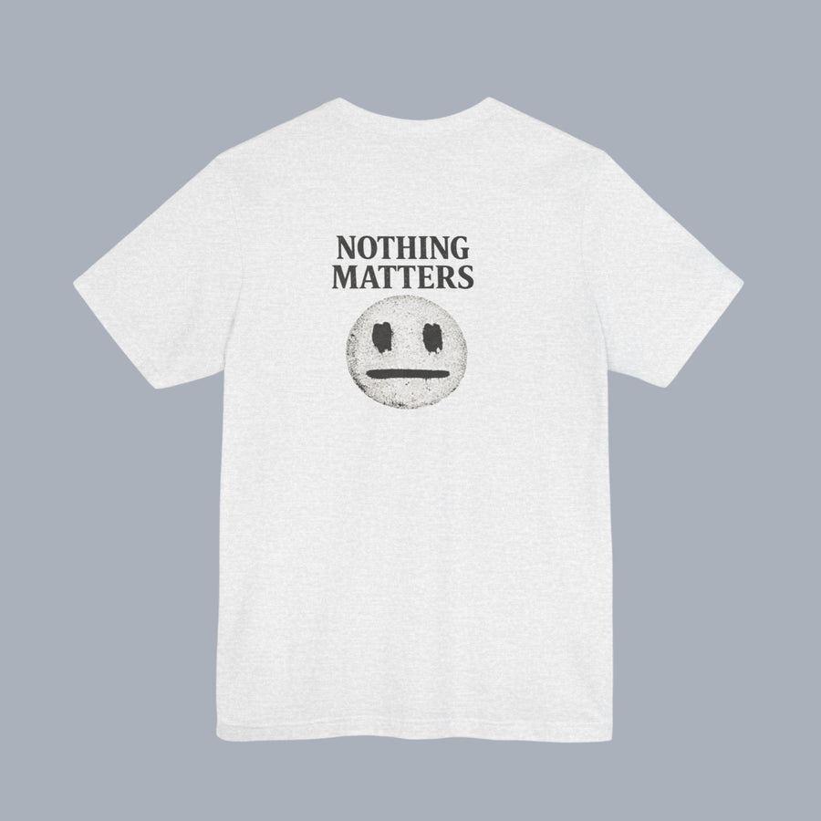 Nothing Matters Tee - Grunge Smiley Graphic T-Shirt product photo