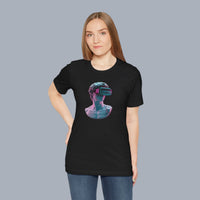 Retro Vaporwave Statue VR T‑Shirt — Neon Aesthetic Gaming Tee alternate view 12