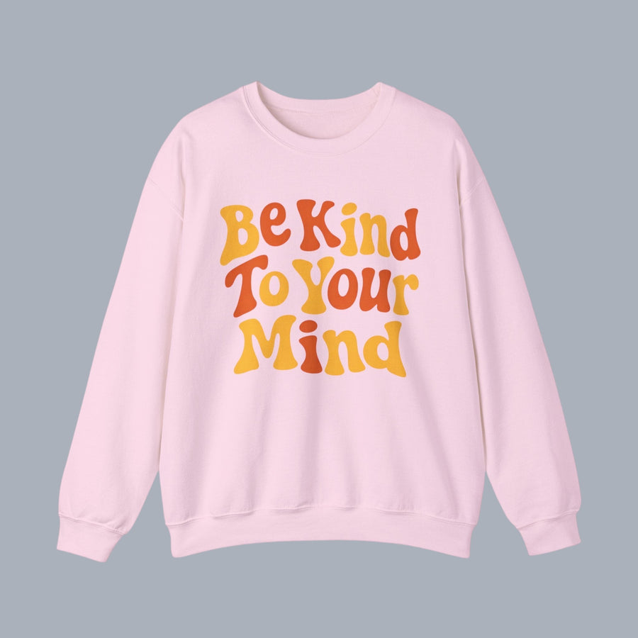 Be Kind To Your Mind Crewneck Sweatshirt – Retro Mental Health Awareness Pullover alternate view 6