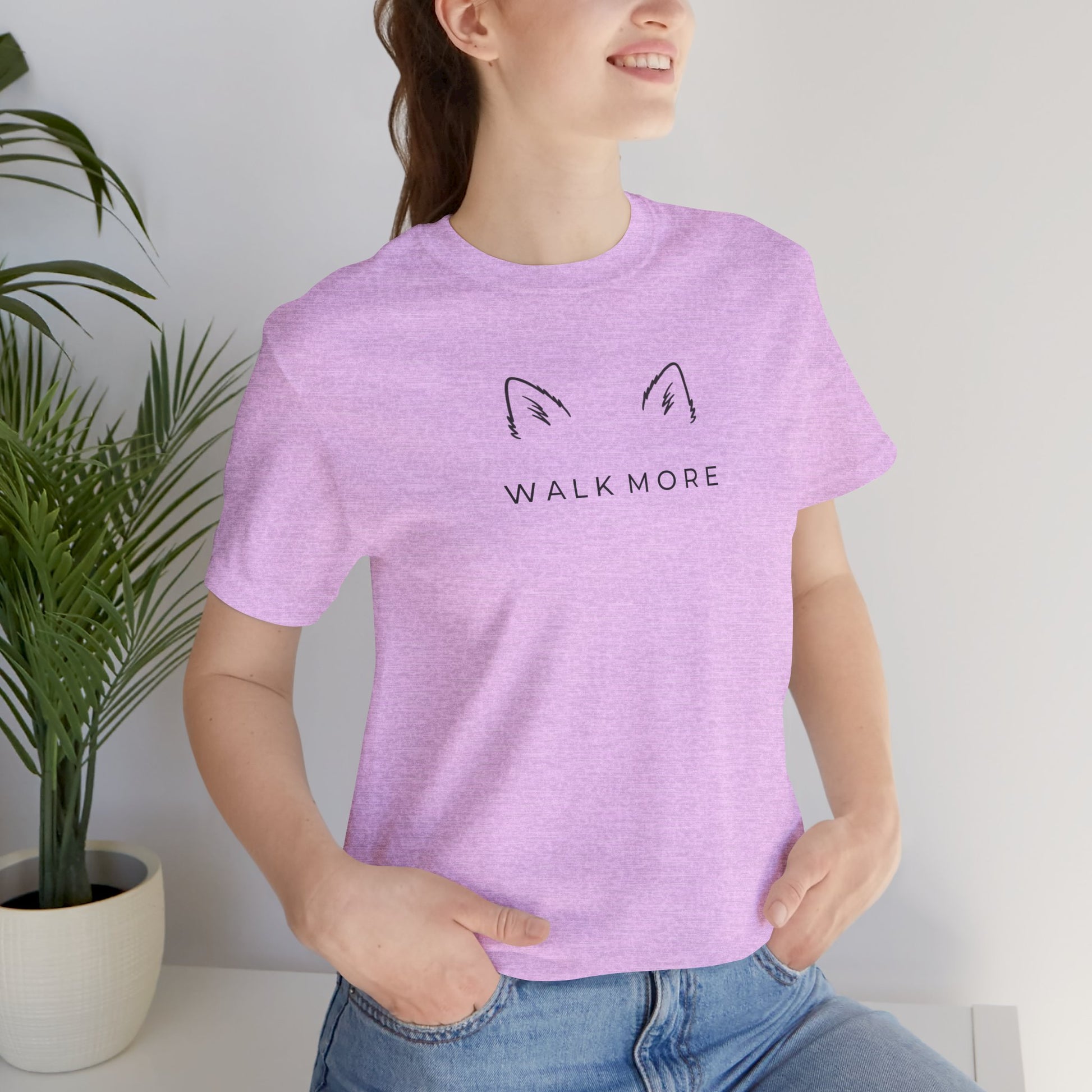 T-Shirt — 'Walk More' Minimal Dog Ears Graphic Tee