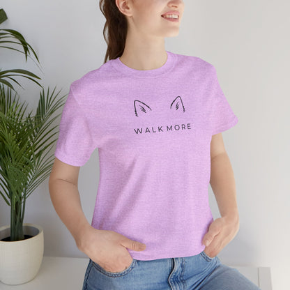 T-Shirt — 'Walk More' Minimal Dog Ears Graphic Tee
