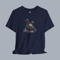 Surveillance Pigeon Cityscape Tee — Urban Bird Graphic T-Shirt alternate view 5