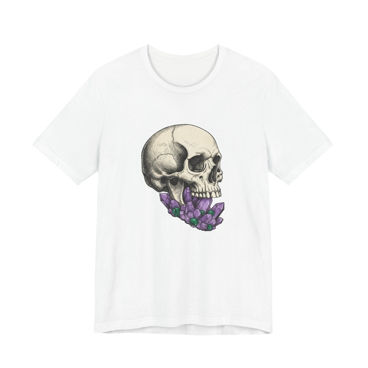 Skull with Purple Crystals Tee — Gothic Skull Crystal T‑Shirt alternate view 6