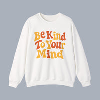 Be Kind To Your Mind Crewneck Sweatshirt – Retro Mental Health Awareness Pullover alternate view 3