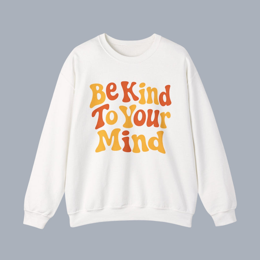 Be Kind To Your Mind Crewneck Sweatshirt – Retro Mental Health Awareness Pullover alternate view 3