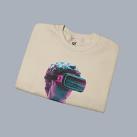 Retro Vaporwave Statue Crewneck Sweatshirt – VR Bust Graphic alternate view 16
