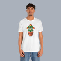 Pixel Mushroom Plant Tee – Retro Video Game Mushroom Pot T-Shirt