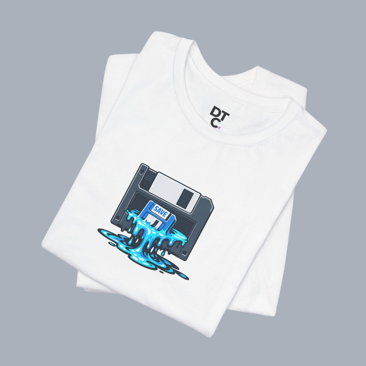 Retro Floppy Disk Tee — Melting 90s Tech Graphic T-Shirt alternate view 8