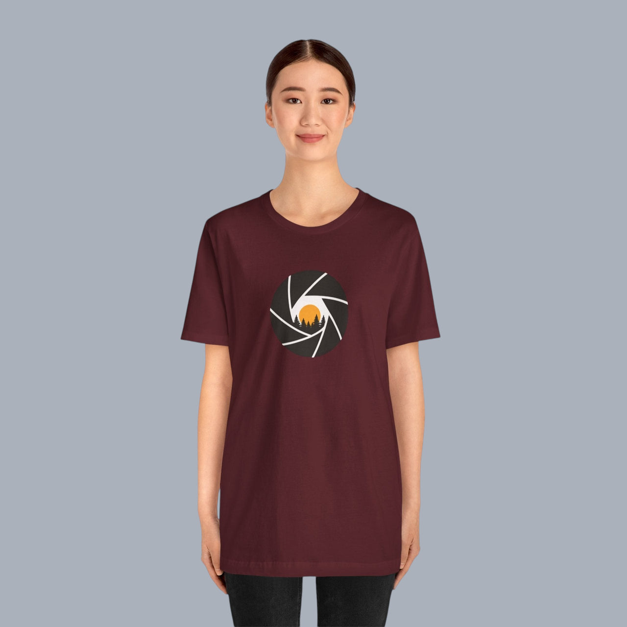 Camera Aperture Mountain T-Shirt — Photography & Outdoor Adventure Tee alternate view 25