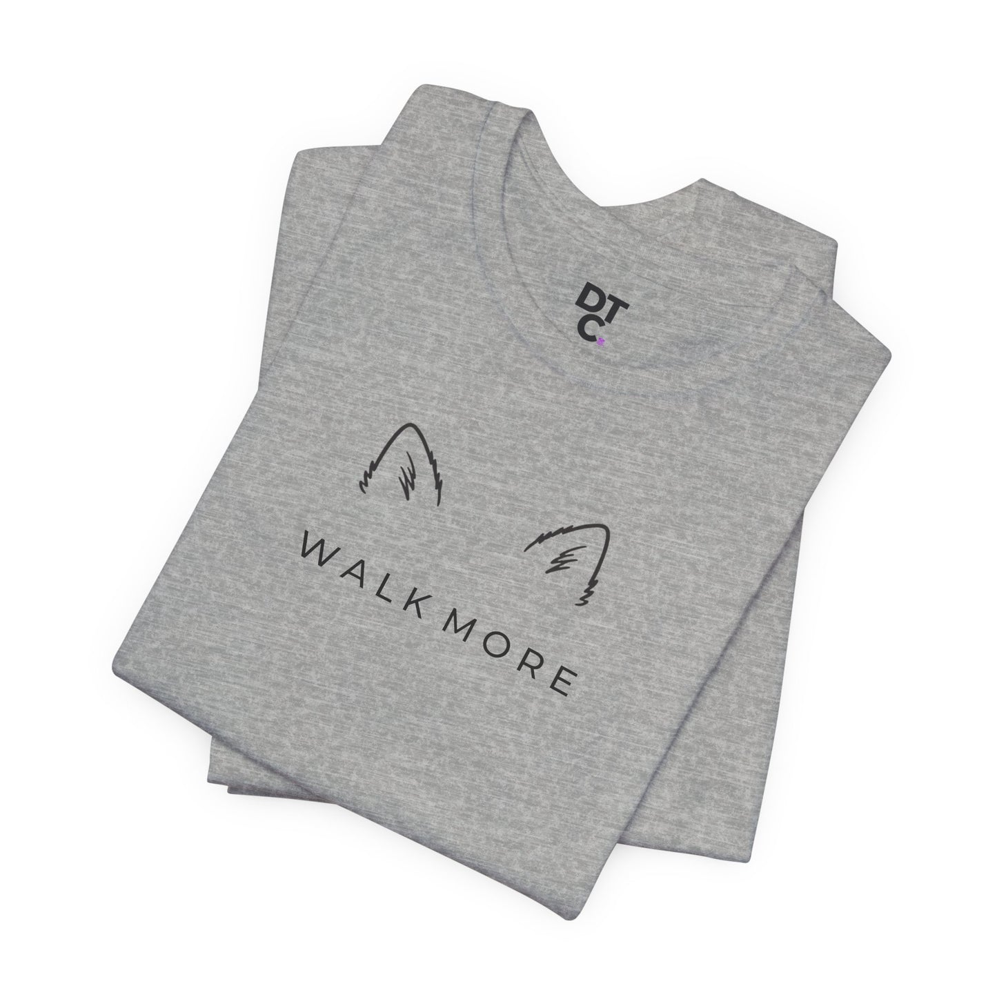T-Shirt — 'Walk More' Minimal Dog Ears Graphic Tee