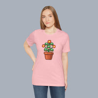 Pixel Mushroom Plant Tee – Retro Video Game Mushroom Pot T-Shirt