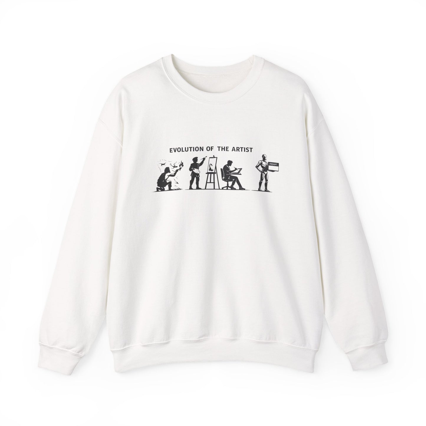 Artist Evolution Crewneck Sweatshirt — "Evolution of the Artist" Graphic Crewneck product photo
