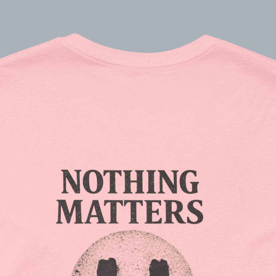 Nothing Matters Tee - Grunge Smiley Graphic T-Shirt alternate view 14