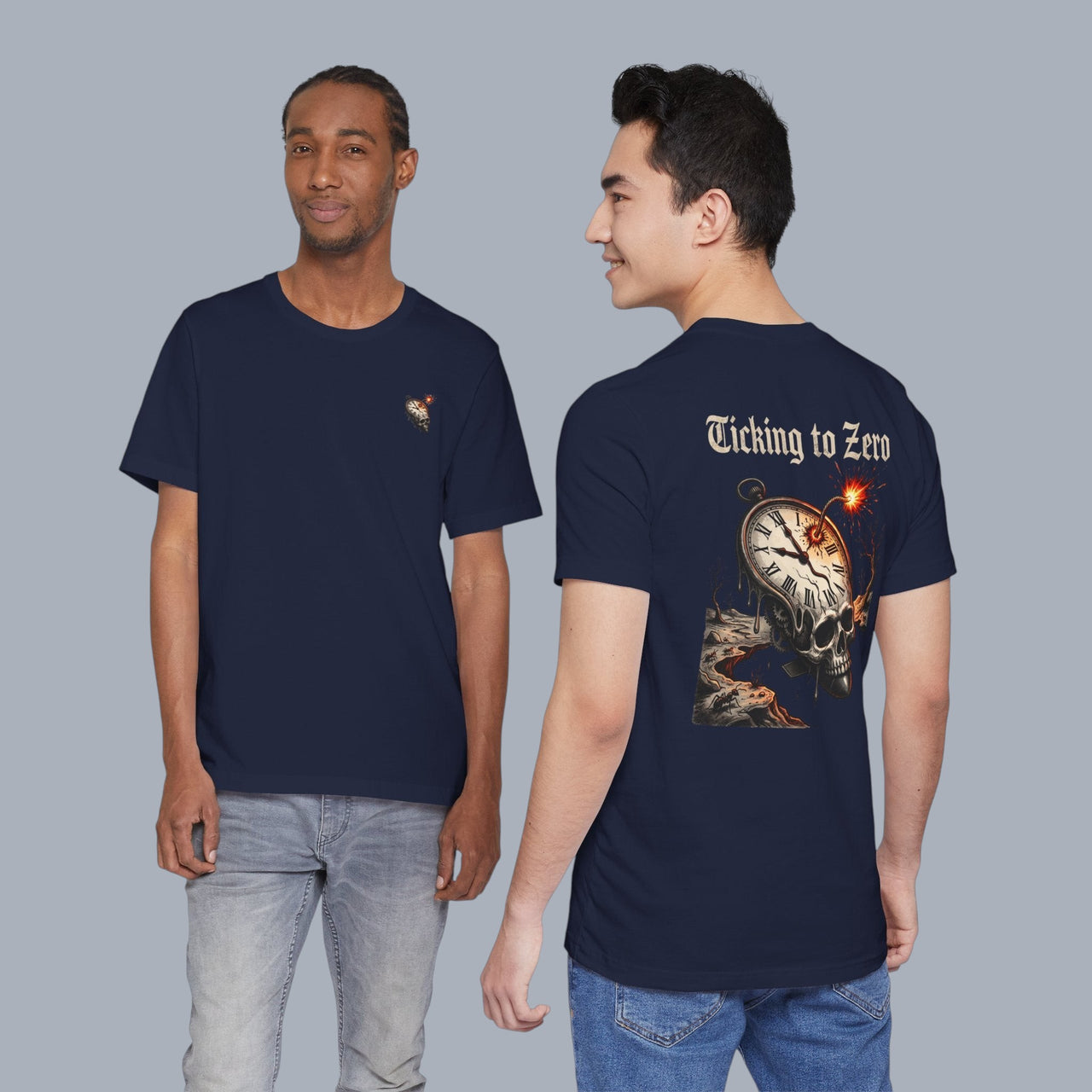 Ticking to Zero Skull Clock T-Shirt