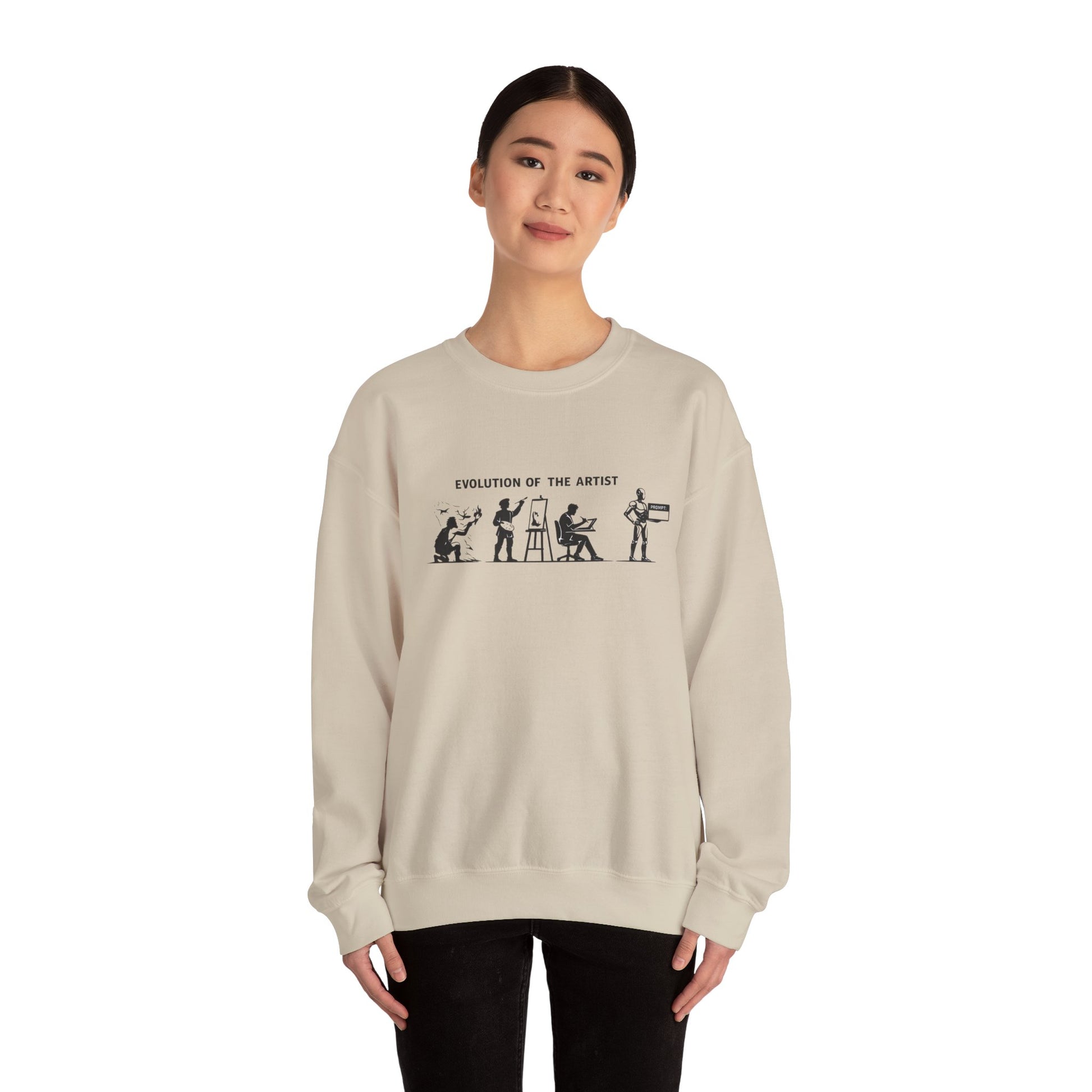 Artist Evolution Crewneck Sweatshirt — "Evolution of the Artist" Graphic Crewneck alternate view 8