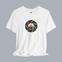 Camera Aperture Mountain T-Shirt — Photography & Outdoor Adventure Tee product photo