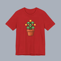 Pixel Mushroom Plant Tee – Retro Video Game Mushroom Pot T-Shirt