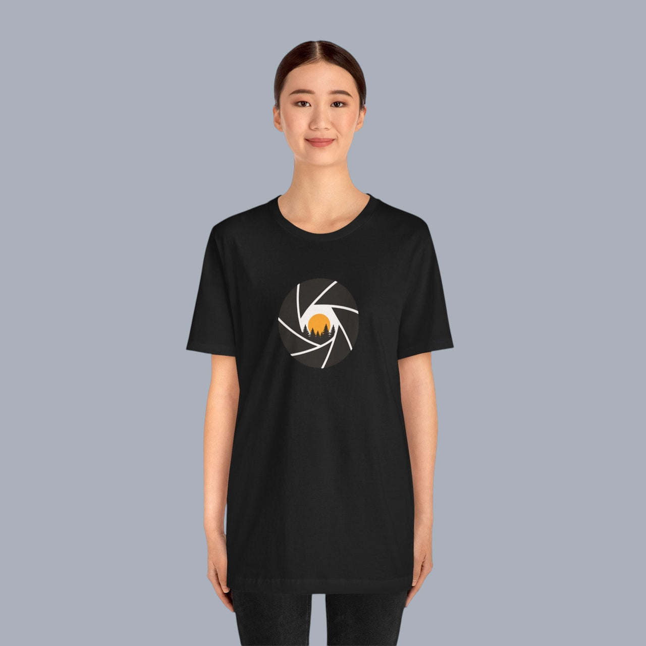 Camera Aperture Mountain T-Shirt — Photography & Outdoor Adventure Tee alternate view 13