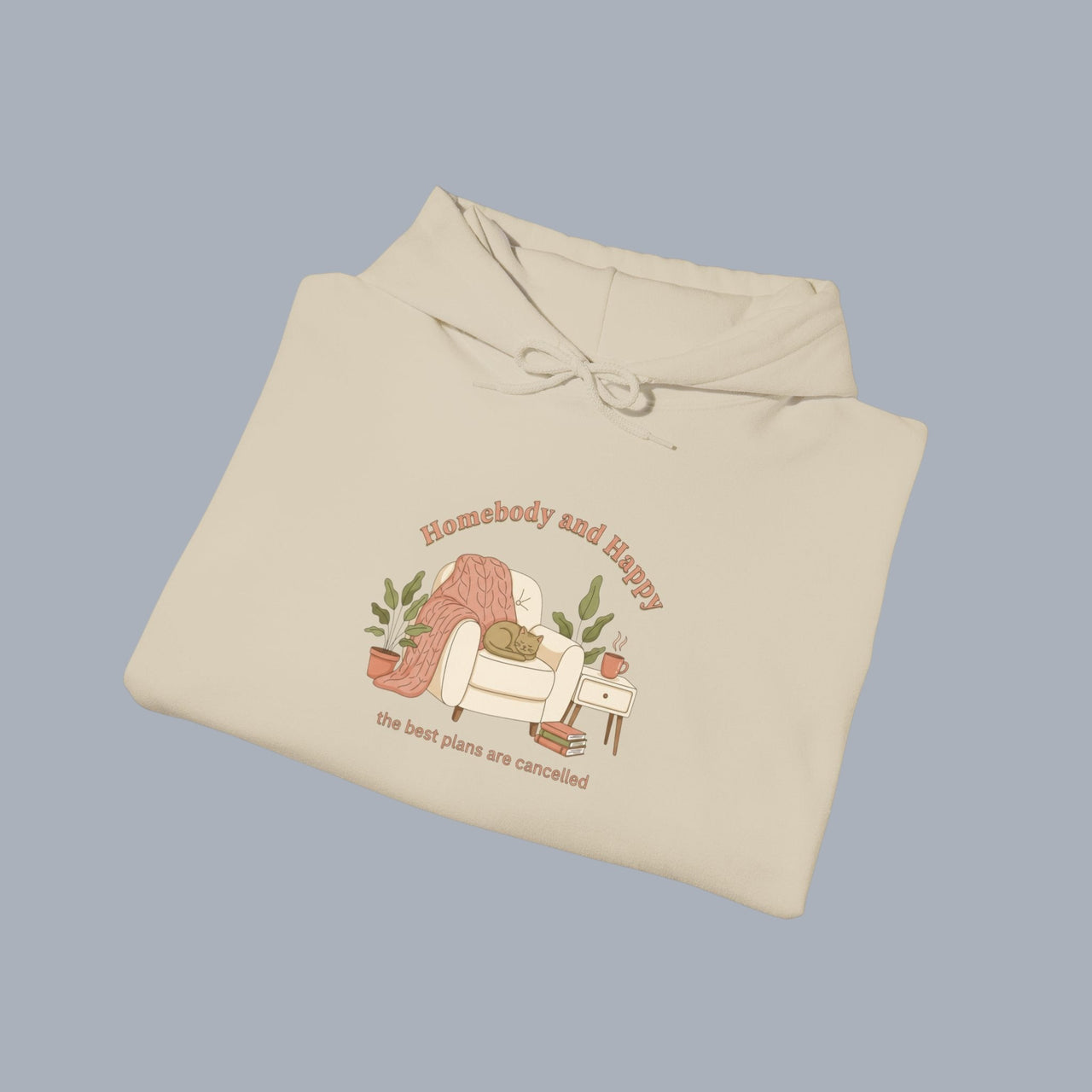 Cozy Reading Hoodie — "Beachside and Happy" Retro Reading Nook Sweatshirt