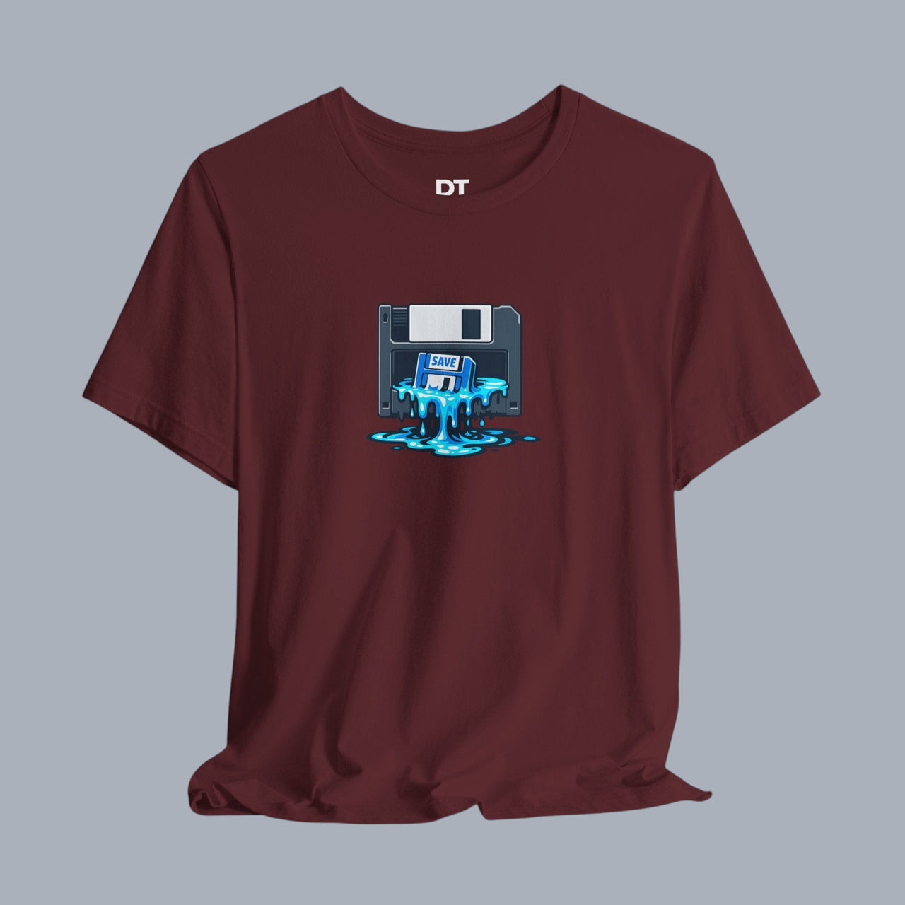 Retro Floppy Disk Tee — Melting 90s Tech Graphic T-Shirt alternate view 5