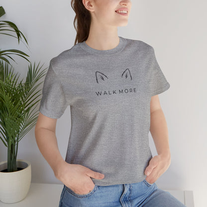 T-Shirt — 'Walk More' Minimal Dog Ears Graphic Tee