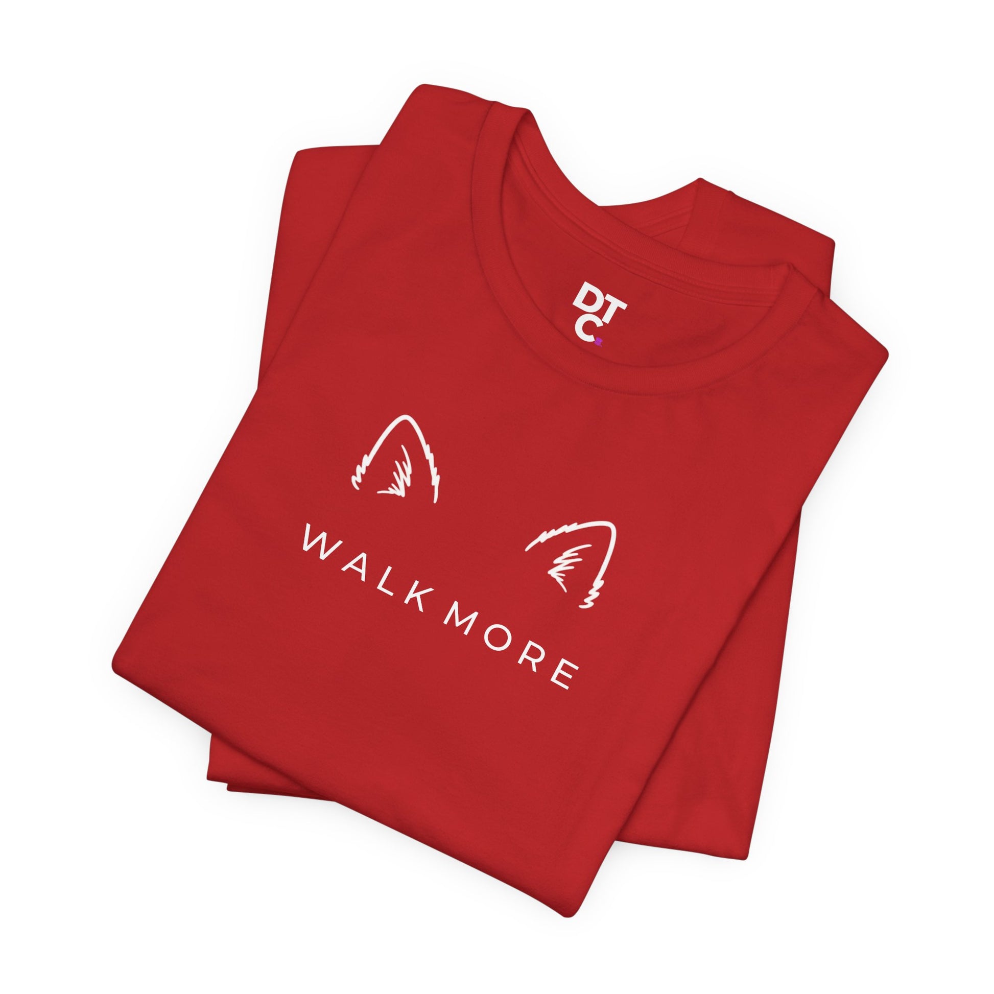 T-Shirt — 'Walk More' Minimal Dog Ears Graphic Tee